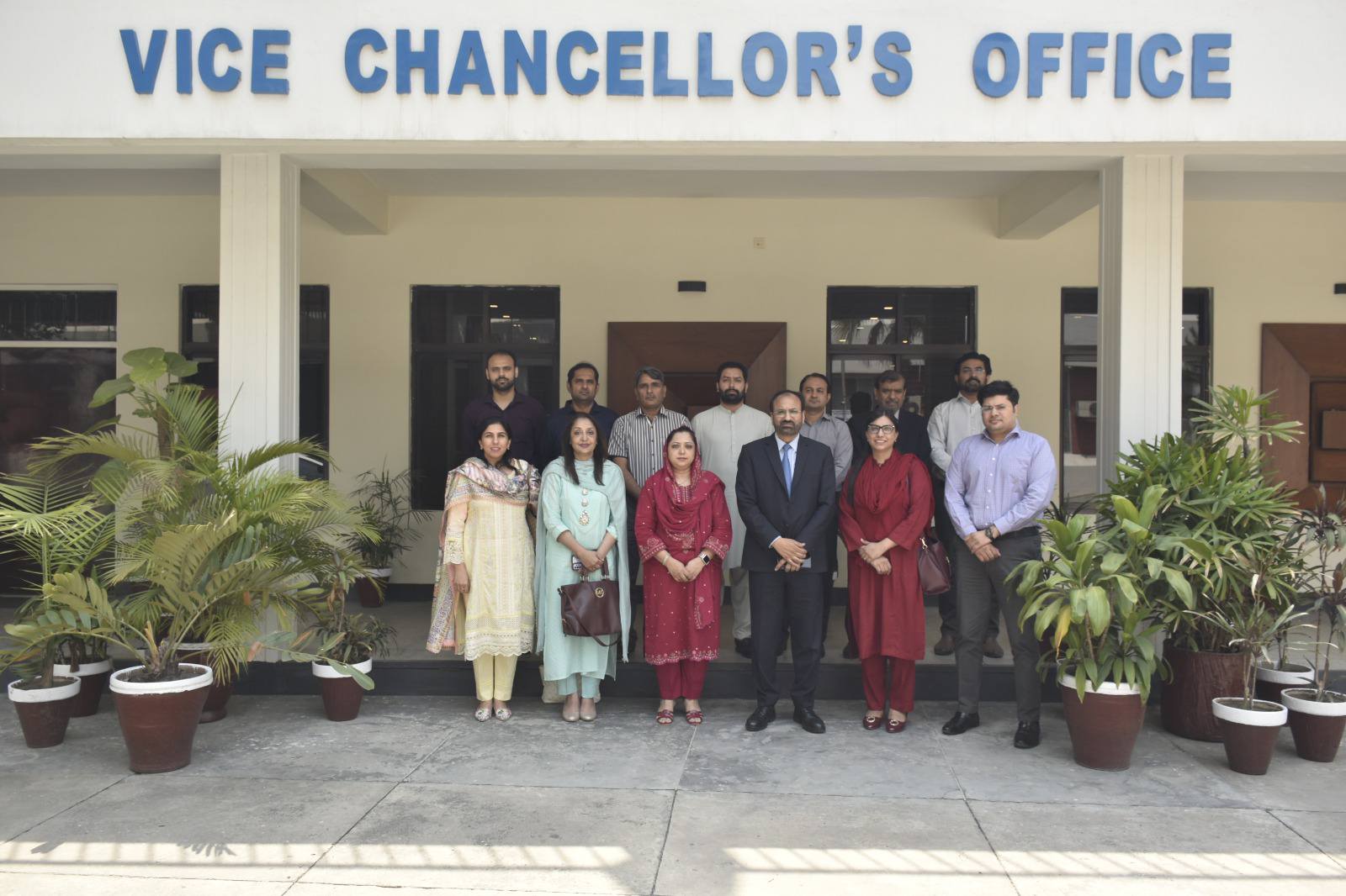 Vice Chancellor Prof. Dr. Shahid Munir (TI) is in a meeting with Faculty Members from Kinnaird College for Women.