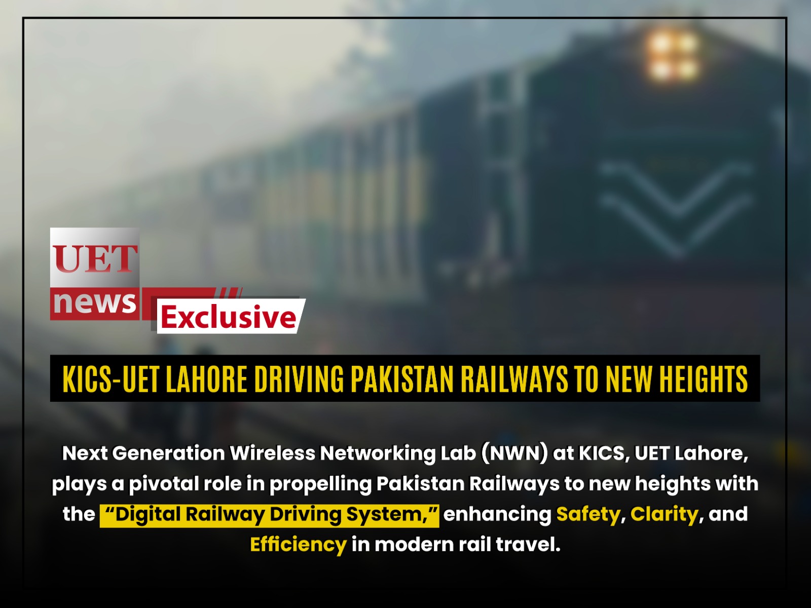 KICS UET LAHORE Launches Digital Railway Driving System